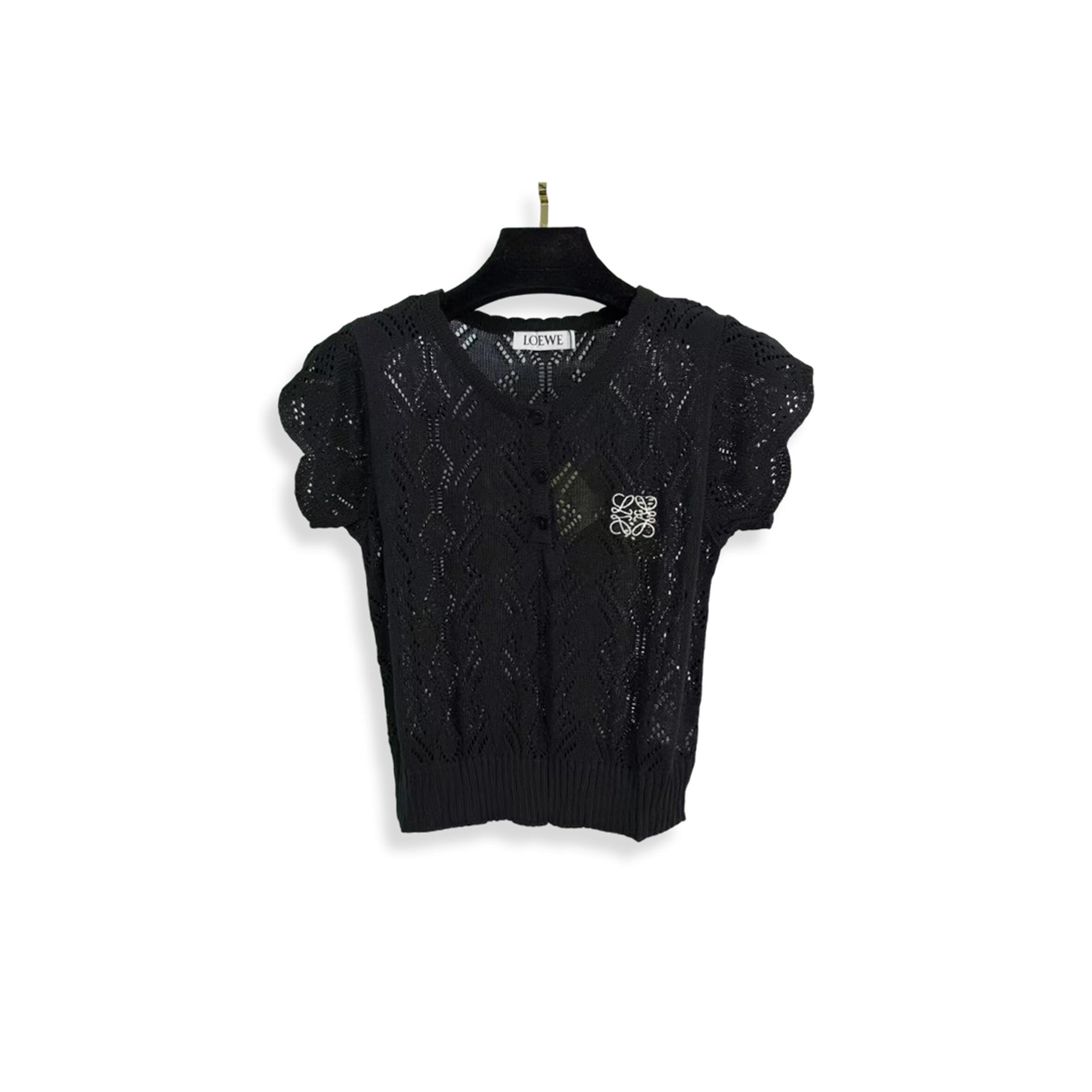 LOEWE KNITTED OPENWORK SHORT SLEEVE 
